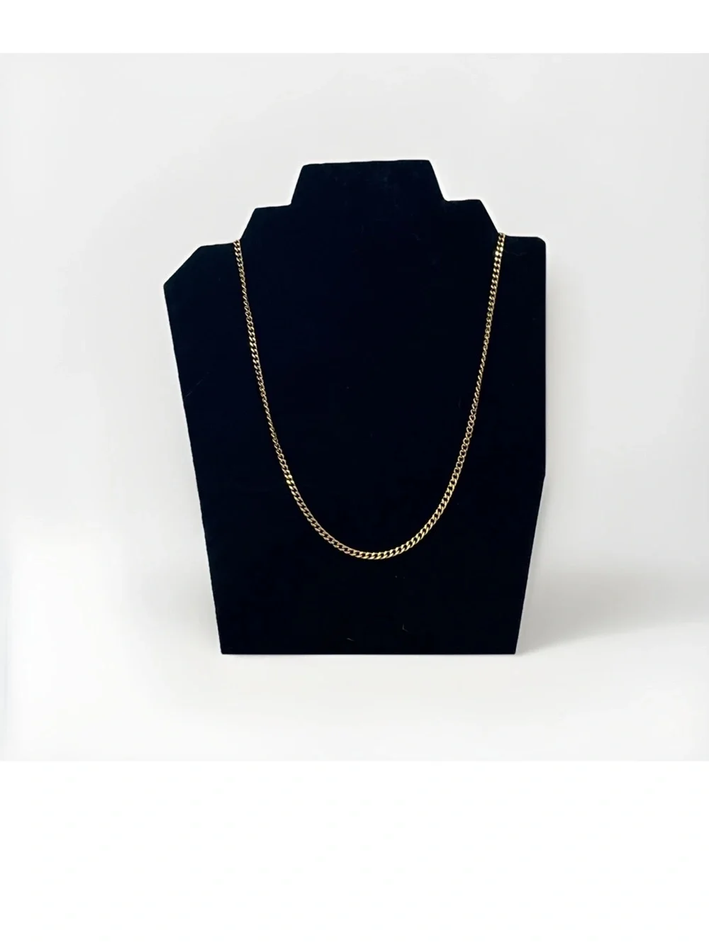 Chain Gold 18k Gold Plated Stainless Steel Curb Cuban 23 Inches. Minimalist.